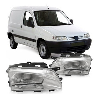 Farol Dianteiro Partner 1999 2000 A 2003 Foco Simples Máscara Cromada Carcaça Preta Lente Estriada em Oferta na Shopee