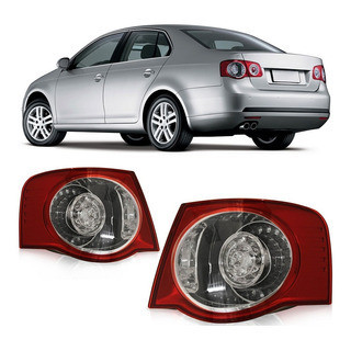 Lanterna Traseira Led Jetta 2007 2008 2009 2010 Bicolor Canto Carcaça Cinza Lente Lisa em Oferta na Shopee
