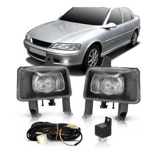 Kit Farol Milha Auxiliar Vectra 2000 2001 2002 2003 2004 2005 Lente Estriada Vidro
