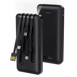 Carregador Portátil 1 Hora Power Bank com 4 Cabos Preto