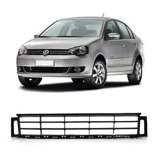 Grade Central Parachoque Dianteiro Polo 2012 2013 2014 Preta com Furo Friso em Oferta na Shopee