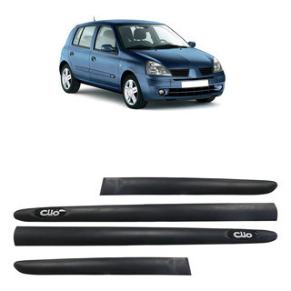 Jogo Friso Borrachão Lateral Clio 2000 2001 2002 2003 2004 2005 2006 2007 2008 2009 2010 2011 4 Portas 4 Peças em Oferta na Shopee
