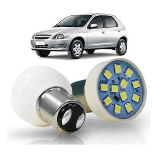 Lâmpada 12 LEDs SMD 12V 2 Polos Pinos Desencontrados Com Trava Diagonal Luz Branca - Spare Parts and Accessories for Vehicles