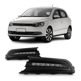 Par Moldura Grade do Milha Daylight Gol Voyage 2013 2014 2015 2016 LED