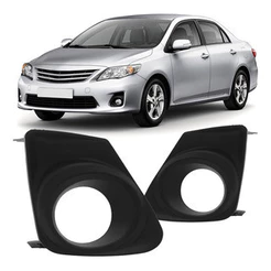 Par Moldura Grade Milha Corolla 2012 2013 2014 Preto Com Furo