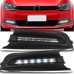 Par Moldura Grade do Milha Gol Voyage G6 2013 2014 2015 2016 LED