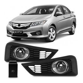 Kit Farol de Milha Auxiliar City 2015 2016 2017 Botão Modelo Original Aro Cromado em Oferta na Shopee