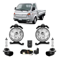 Kit Par Lâmpada H27 Hr 2006 2007 2008 2009 2010 2011 2012 + Farol Milha Auxiliar Completo