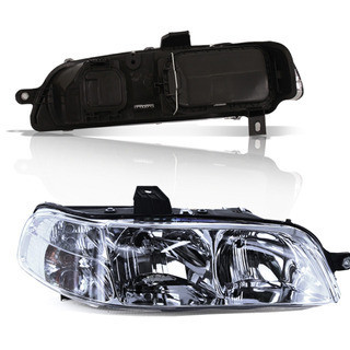 Kit Farol Dianteiro Palio G2 2001 2002 2003 2004 2005 2006 Mascára Cromada Carcaça Cinza + Lanterna Traseira Tricolor — imagem 2 de 2