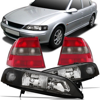 Kit Farol Dianteiro Vectra 1997 1998 1999 + Lanterna Traseira Fumê Máscara Negra - Spare Parts and Accessories for Vehicles