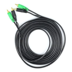 Cabo Duplo RCA 4mm Tech One Emborrachado Preto 5 Metros
