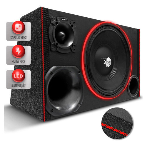 Caixa De Som Trio Automotivo Shutt Woofer 12'' 400w Led em Oferta na Shopee