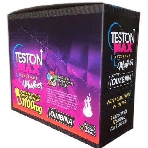 Teston Max Mulher 1100mg 75% Sap. Caixa 12 cartelas c/ 4 cápsulas - Multivitta