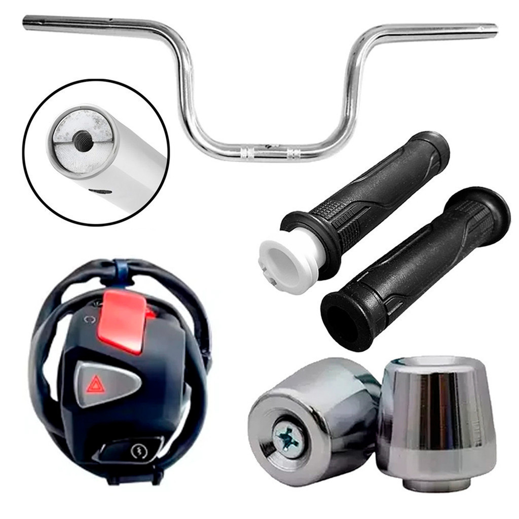 Kit Guidão Cargo 160 Par Peso Pcx 150 Honda Manopla Riscadinha Punho Cb500 Cg Titan Fan Start 2014 a 2023 Guidon Pesinho