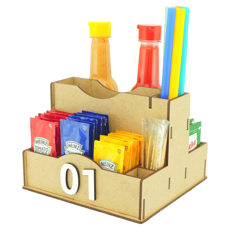 1 Porta Sachê Guardanapos Temperos Canudos Palitos Lanchonete Crú em Oferta na Shopee