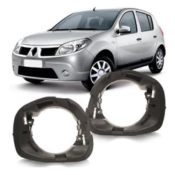 Suporte Farol Auxiliar Milha Sandero 2009 2010 2011 Preto Encaixe Perfeito