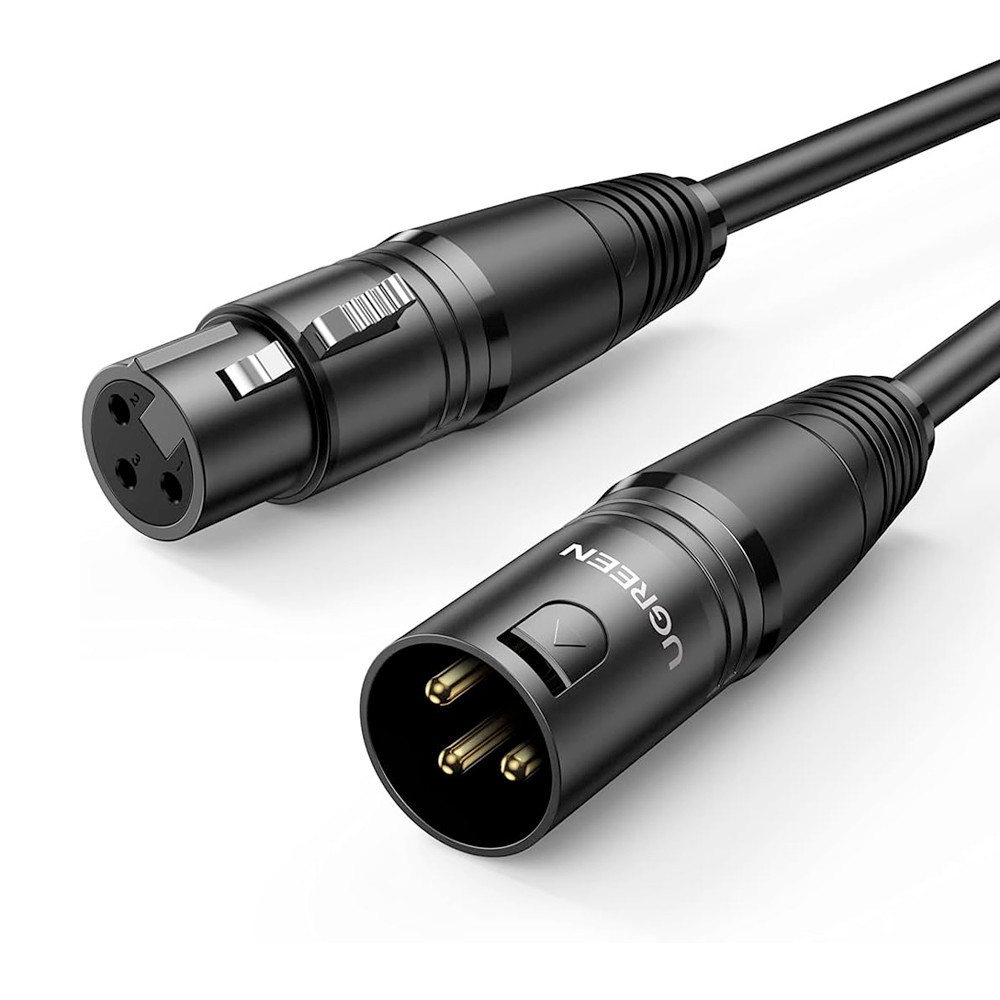 Cabo Xlr Ugreen Macho/Fêmea p/Microfone 3 Metros Preto em Oferta na Shopee