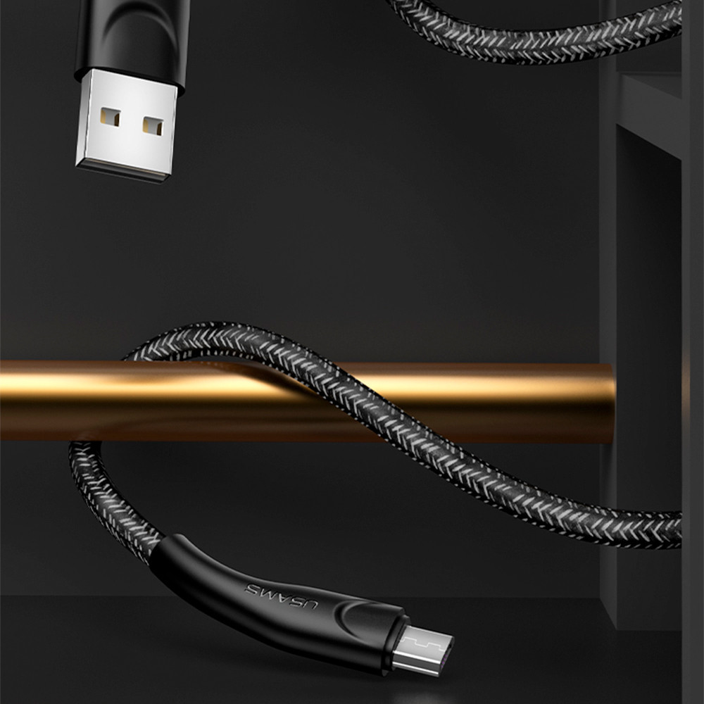 Cabo Usb Usams Usb A pra Micro Usb Máx. 2A 2Metros Preto