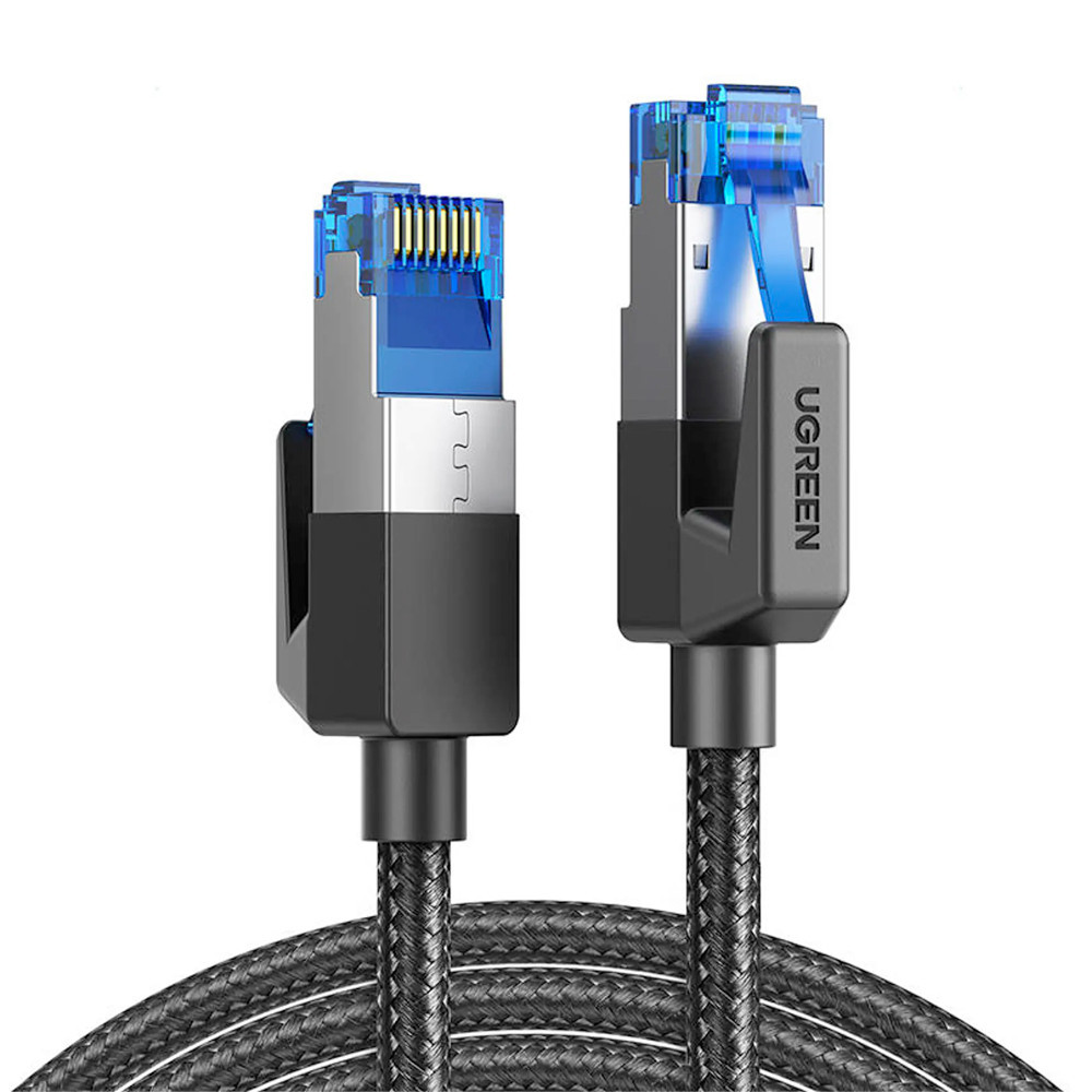 Cabo de Rede Ugreen Cat8 F/FTP Rj45 Ethernet 1 M Preto - Computers & Accessories