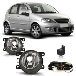 Kit Farol de Milha Auxiliar C3 2009 2010 2011 2012 Botão Universal