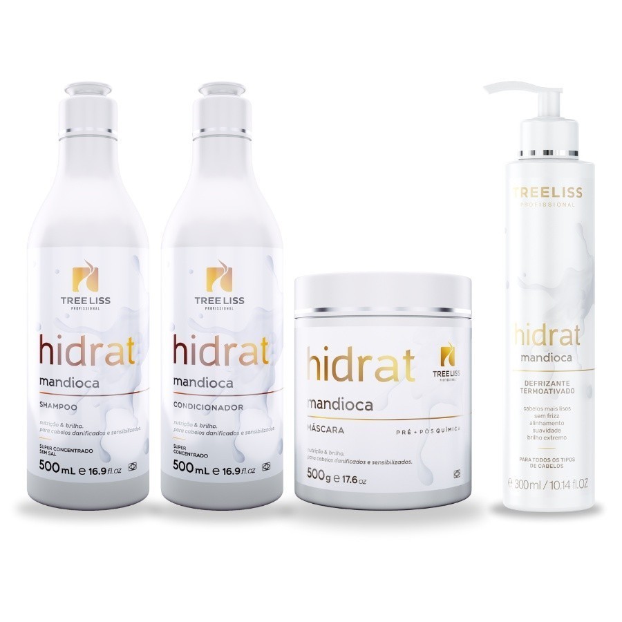 Kit Manutenção e Hidratação Hidrat Mandioca 4 itens Treeliss
