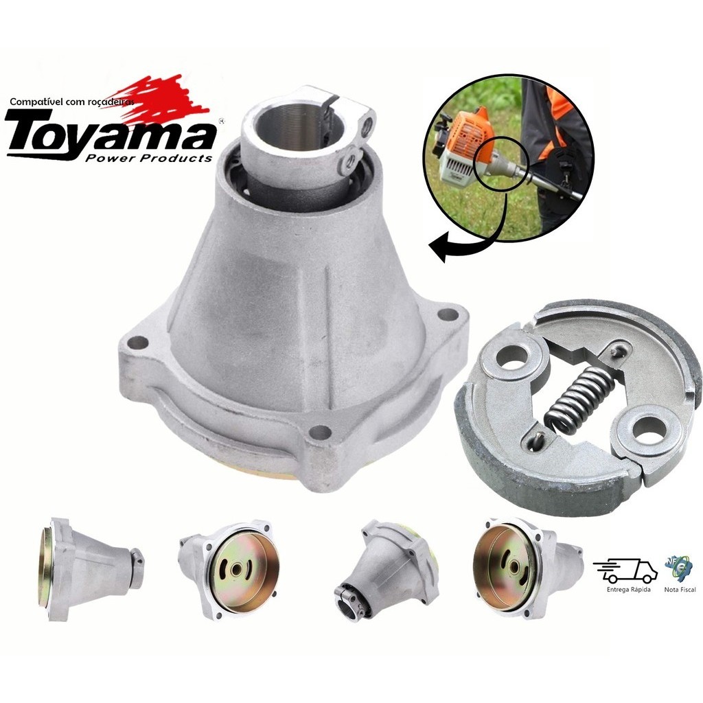 Kit Embreagem + Tambor 9 Estrias 28mm P/ Roçadeira Toyama Tbc 43 - Tbc 52 - Tbc 63 - Rt 43I