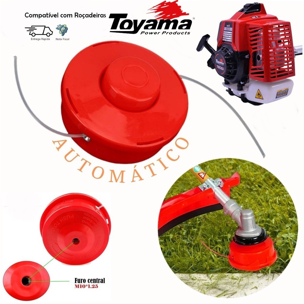 Carretel Fio Nylon Automático Para Roçadeira Toyama Tbc 43 - Tbc 52 - Tbc 63