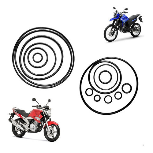 Anel Oring Vedação Borracha Motor Fazer 250 Lander Kit 19 Pç