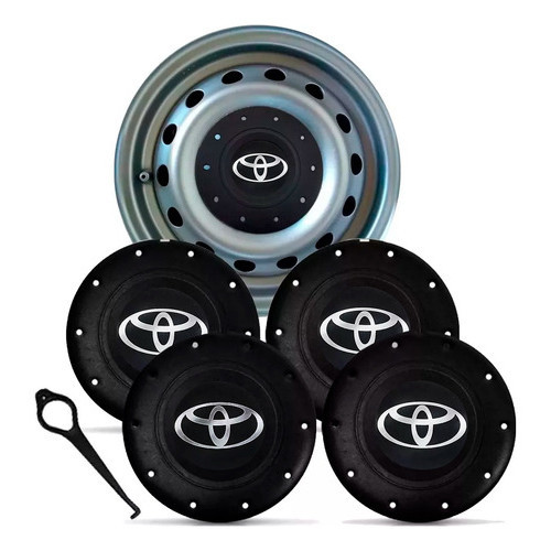 Jogo 4 Calotas Tampa Roda Ferro Etios Yaris 14 15 4x100