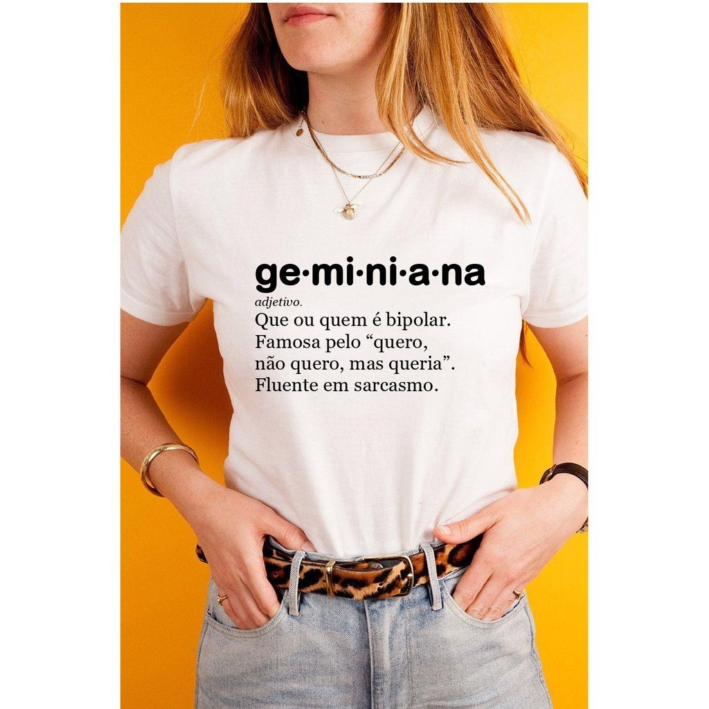 Imagem Blusa Feminina Signo Gêmeos Tshirt Geminiana Camiseta Feminina Tshirt