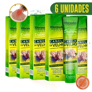 kit 6 Pomada Massageadora Canela de Velho - 150g - Rhenuks - Resultado Imediato em Oferta na Shopee