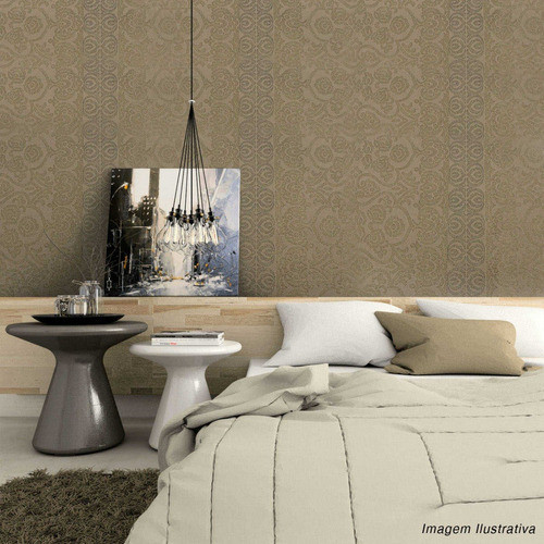 Papel De Parede Lavável Dourado E Marron Para Quarto Sala em Oferta na Shopee