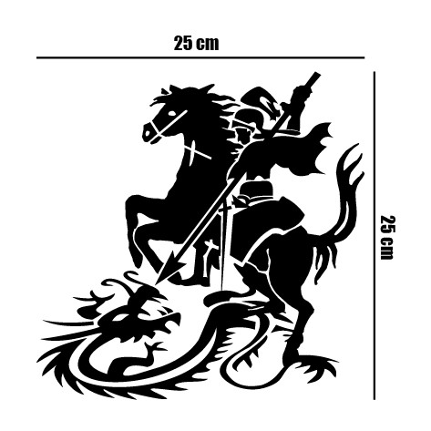 Adesivo São Jorge - 25x25 cm - Moto/Carro/Notebook