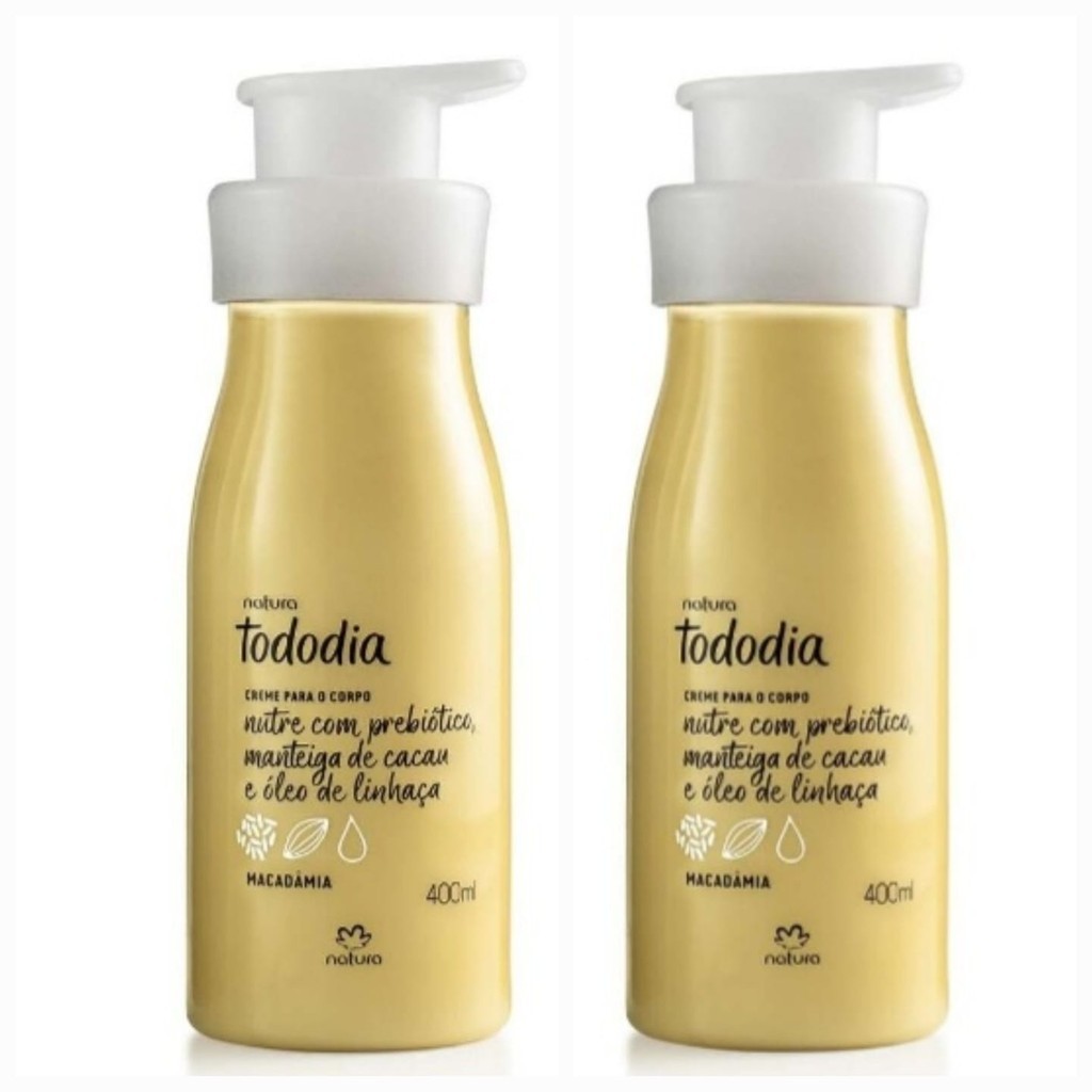 Conjunto Creme Desodorante Nutritivo Para o Corpo Tododia Macadâmia (2 unidades 400 ml cada)