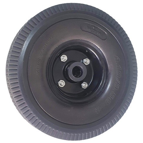 Pneu Com Roda Maciço Completo Uso Carrinho Mão Armazém 3.50-4 Aro 4" Furo 7/8"