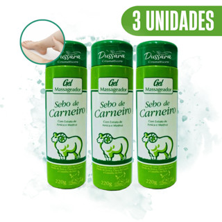 kit 3 Gel Massageador Sebo de Carneiro 200g - San Jully - Relaxamento Corporal em Oferta na Shopee