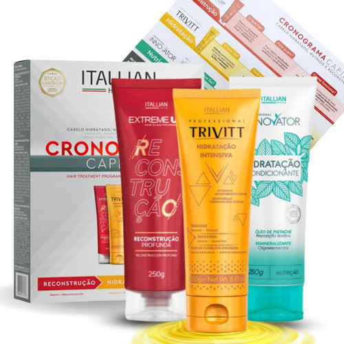 Cronograma Capilar Trivitt - Italliam Color Com 3 Mascara em Oferta na Shopee