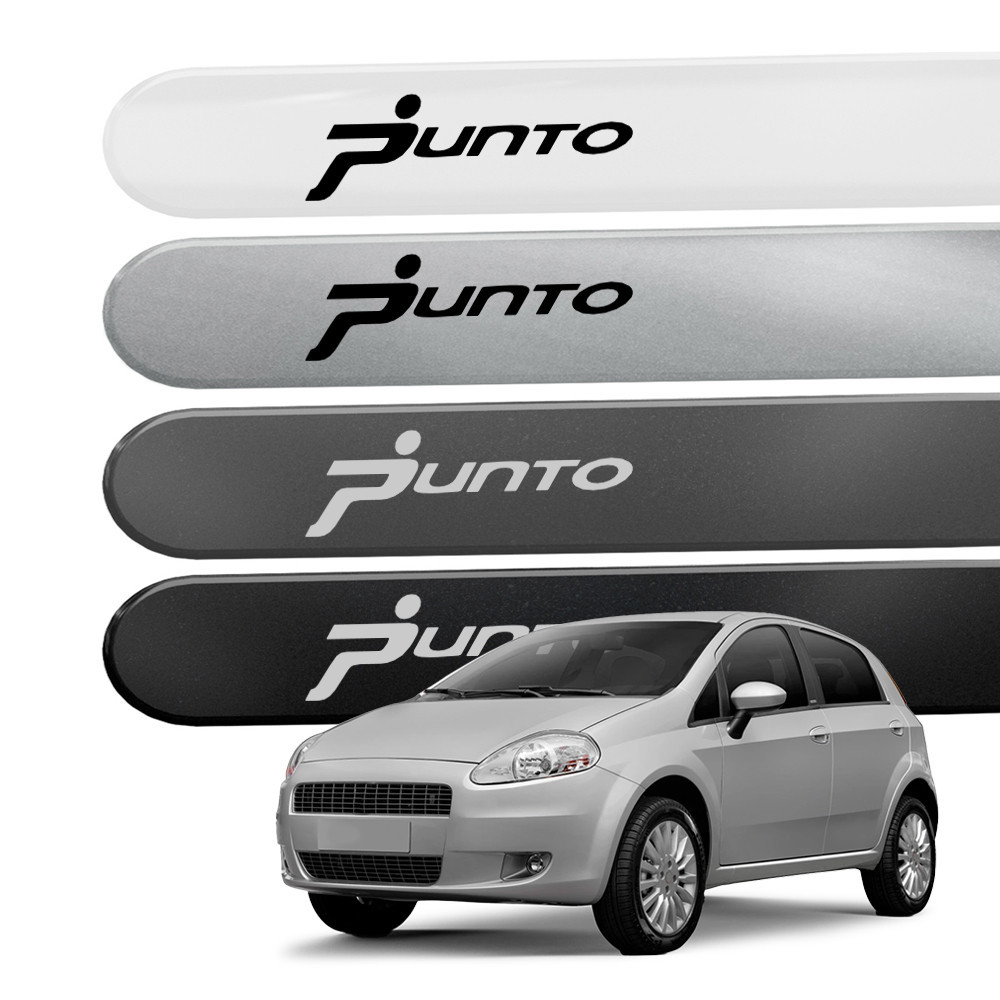 Friso Lateral Punto 2008 a 2012 Ponta Redondo Cor Original e com Grafia em Adesivo - Modelo Universal Compatível