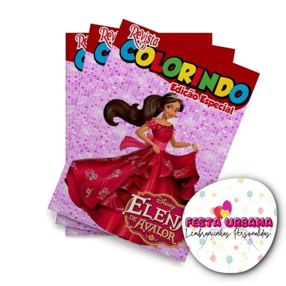 Livrinho para colorir Elena de Avalor Revistinha de colorir Lembrancinha personalizada Festa infantil Atividades para Pintar