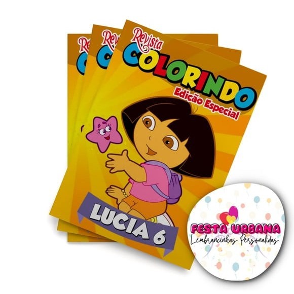 Livrinho para colorir Dora Aventureira Revistinha de colorir Lembrancinha personalizada Festa infantil Atividades para Pintar