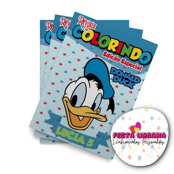 Livrinho para colorir Pato Donald Revistinha de colorir Lembrancinha personalizada Festa infantil Atividades para Pintar