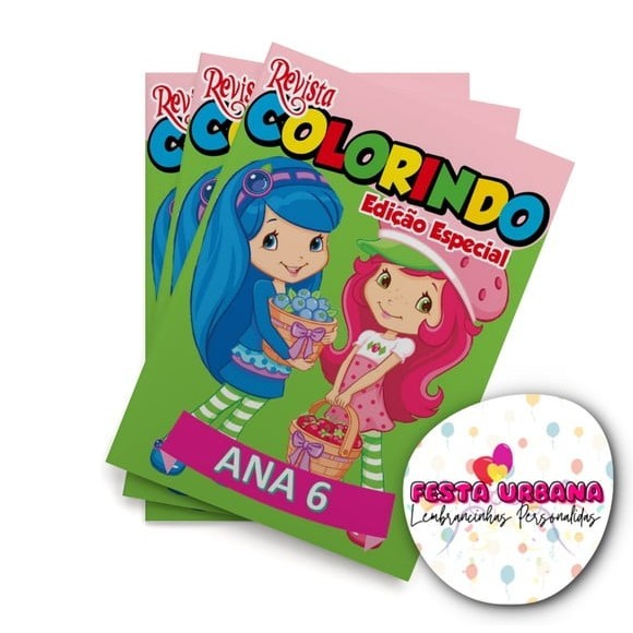 Livrinho para colorir Moranguinho Revistinha de colorir Lembrancinha personalizada Festa infantil Atividades para Pintar