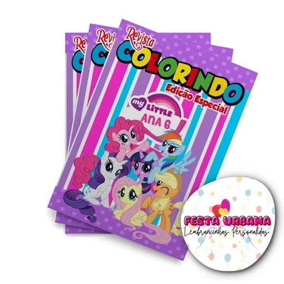 Livrinho para colorir My Little Pony Revistinha de colorir Lembrancinha personalizada Festa infantil Atividades para Pintar