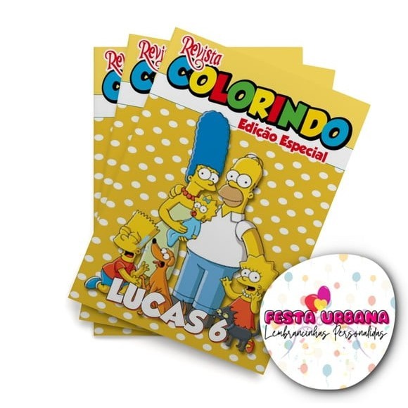 Livrinho para colorir Os Simpsons Revistinha de colorir Lembrancinha personalizada Festa infantil Atividades para Pintar