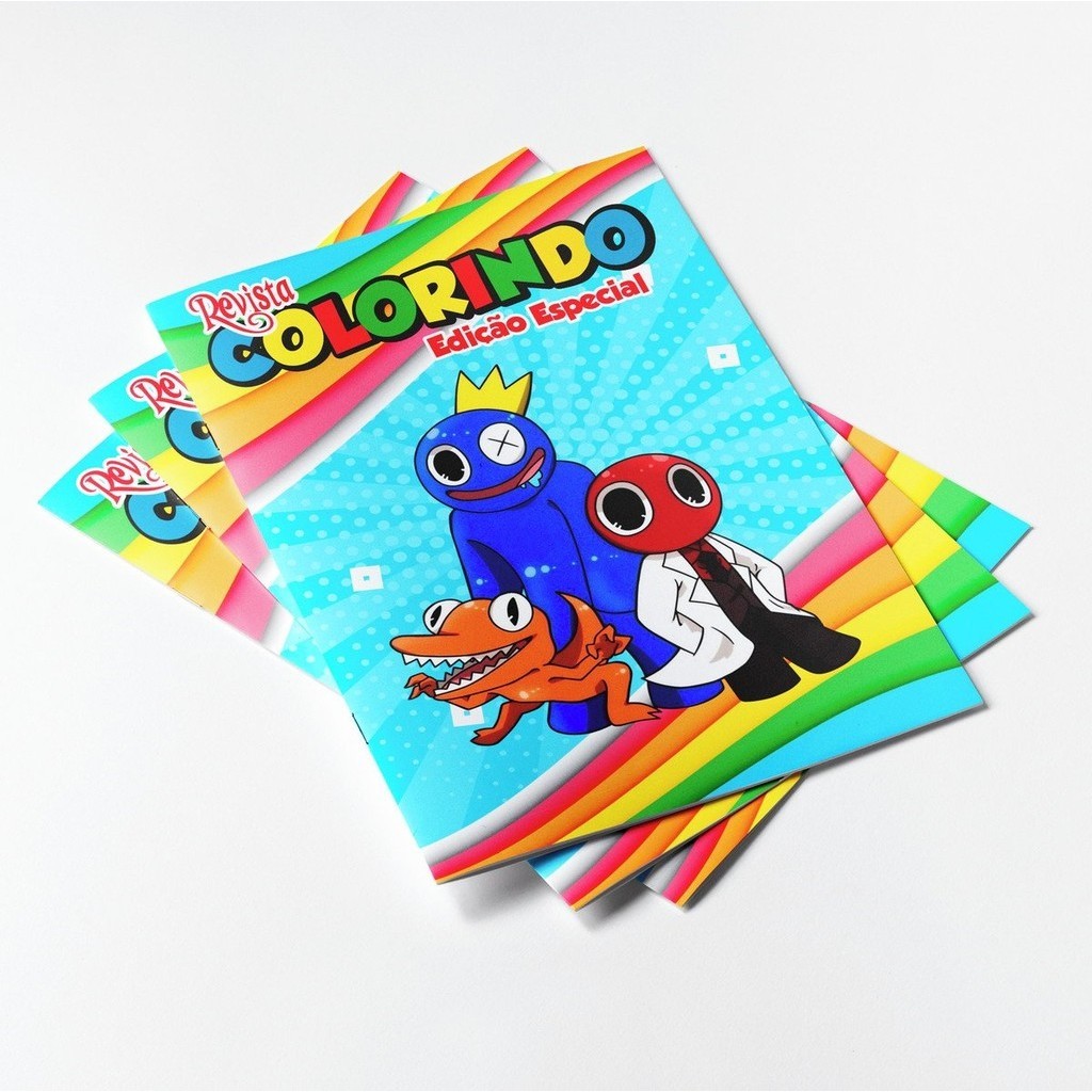 Livro de Colorir Rainbow Friends Huggy Wuggy infantil para Pintar MOD 2 | Kit Colorir com Giz | Lembrancinha Festa Infan