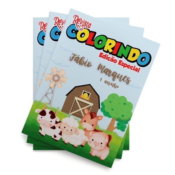 Livrinho para colorir Fazendinha Revistinha de colorir Lembrancinha personalizada Festa infantil Atividades para Pintar MOD 4