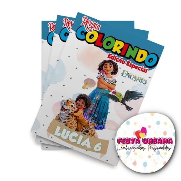 Livrinho para colorir Encanto Revistinha de colorir Lembrancinha personalizada Festa infantil Atividades para Pintar