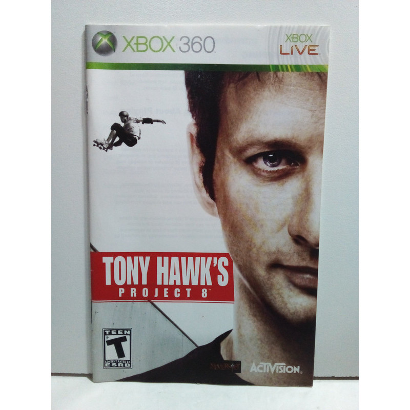 Manual Do Jogo Tony Hawk’s Project 8 - Xbox 360 - Apenas Manual - Sem Disco E Capa