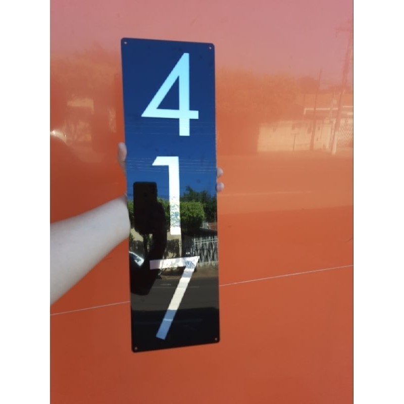 Números para casa, Placa com números para casa, residência, prédio, cor preto com números prata