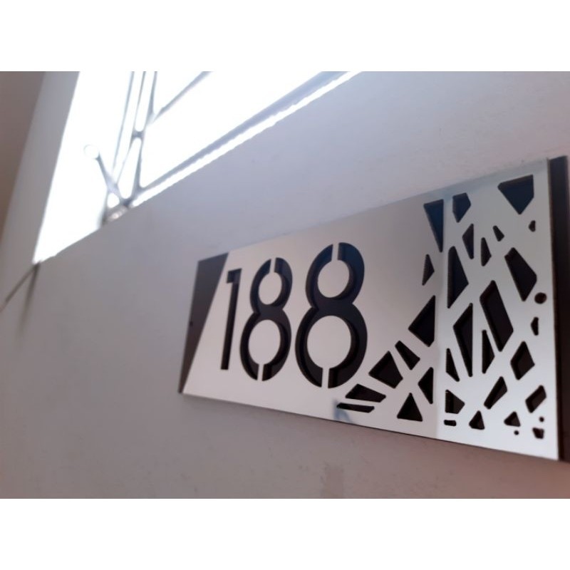 Número para casa, residência, apartamento, placa sobreposta luxo 25x10cm, sinal de identificação de casa.